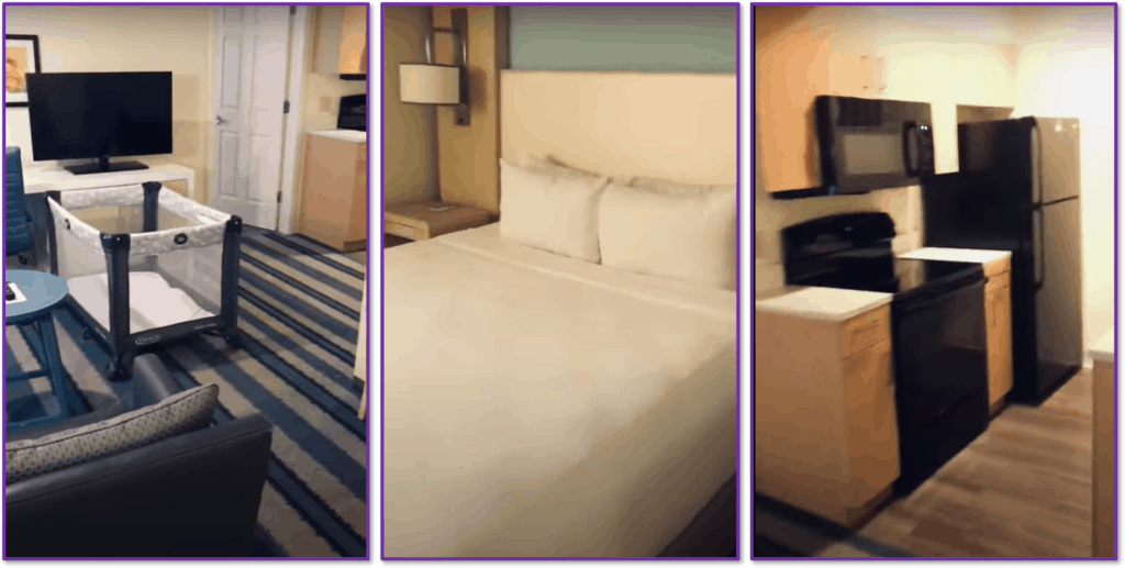 Images of a hotel room used for the Suburban Safe House