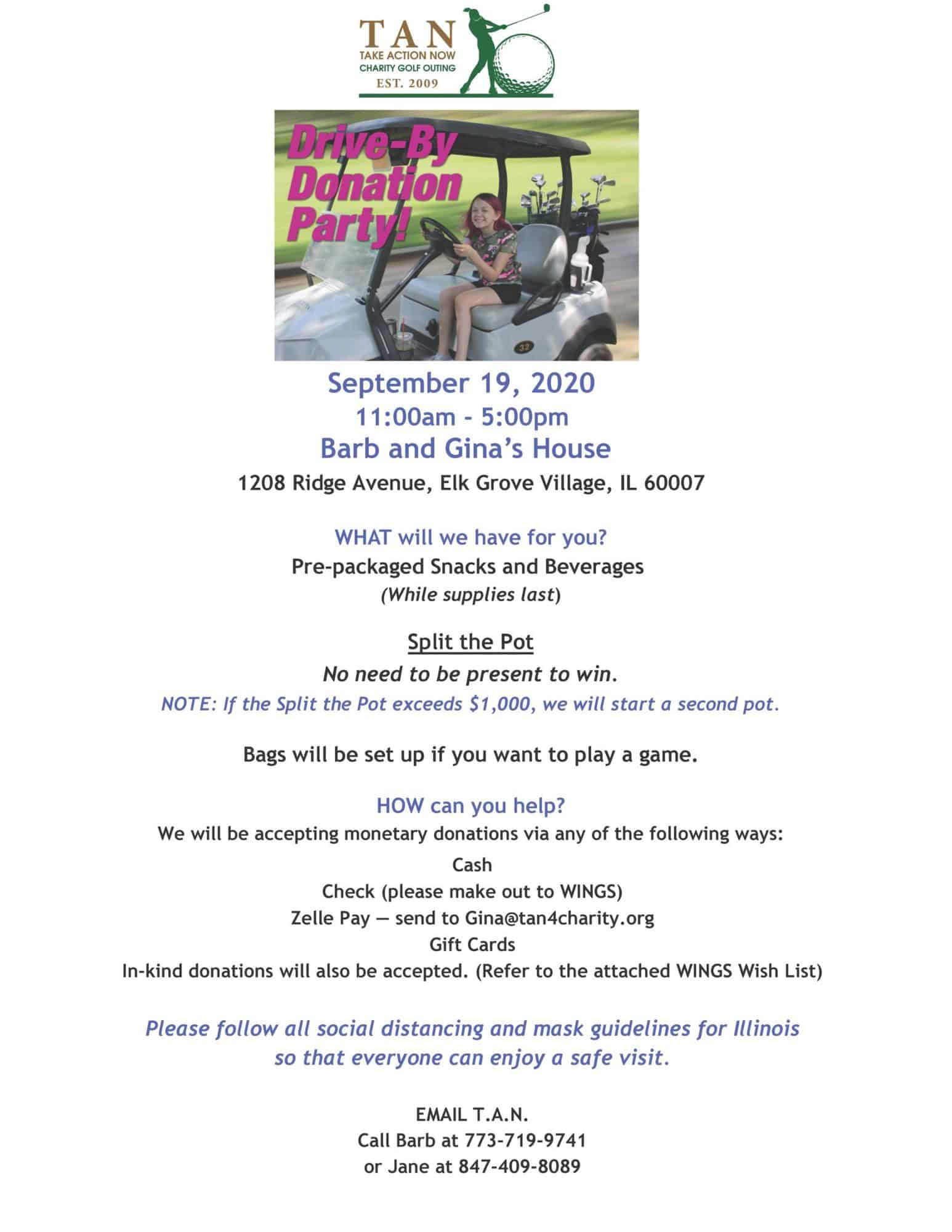 T.A.N. DriveBy Donation Party for WINGS! WINGS Program